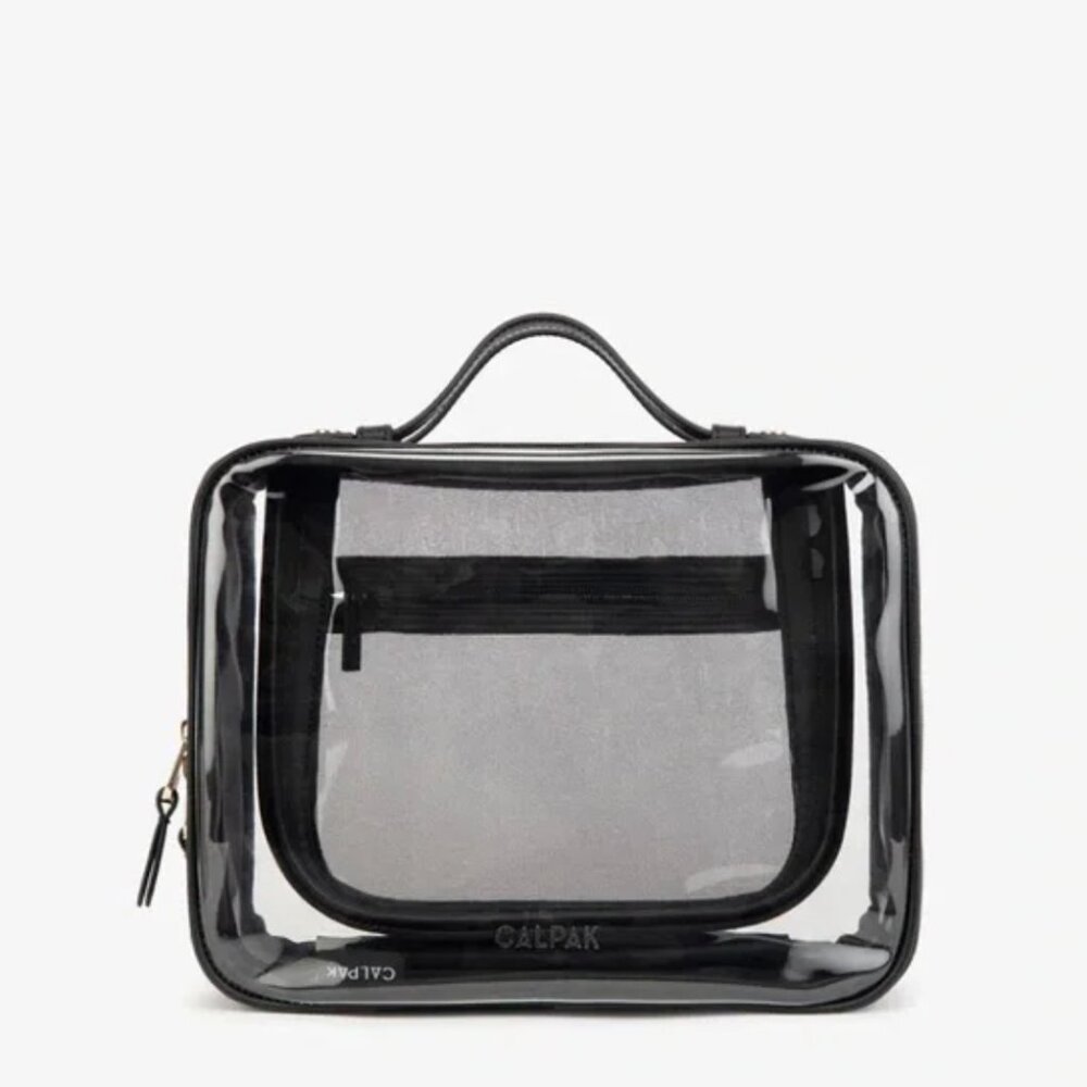 New with Tag CALPAK - Large Clear Cosmetics Case (Black)